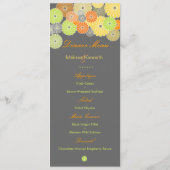 PixDezines Kiku (chrysanthemum), citruskleur Menu (Achterkant)