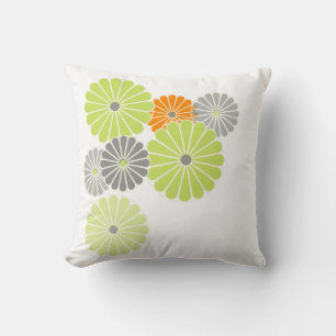 PixDezines kiku limoen+sinaasappel/chrysant Kussen