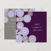 PixDezines Kiku/paars+plum Kaart (Voorkant / Achterkant)