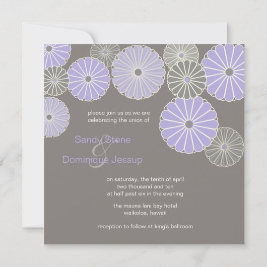 PixDezines Kiku/paars+plum Kaart (Achterkant)