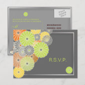 PixDezines Kiku RSVP briefkaarten/voor 5x7 uitnodi Uitnodiging Briefkaart (Voorkant / Achterkant)