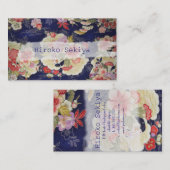 PixDezines kimono/faux chirimen/orleanders Visitekaartje (Voorkant / Achterkant)