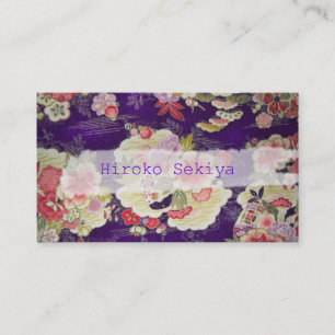 PixDezines kimono/faux chirimen/orleanders Visitekaartje