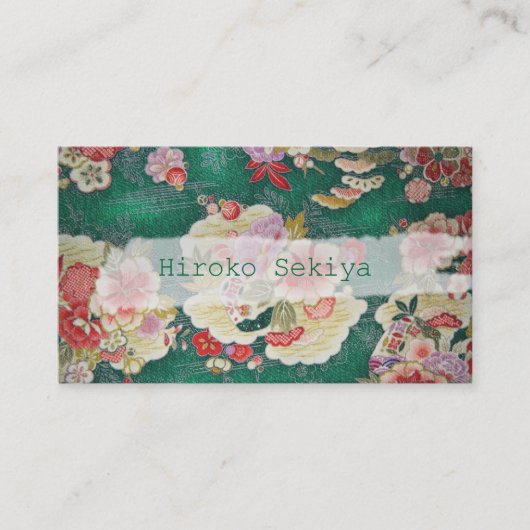 PixDezines kimono/faux chirimen/orleanders Visitekaartje (Voorkant)