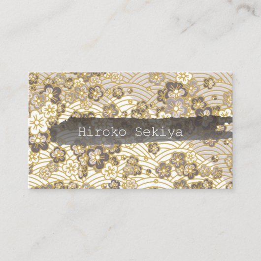 PixDezines kimono/faux chirimen/sakura Visitekaartje (Voorkant)