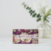PixDezines kimono/nep chirimen/oleanders Visitekaartje (Staand voorkant)