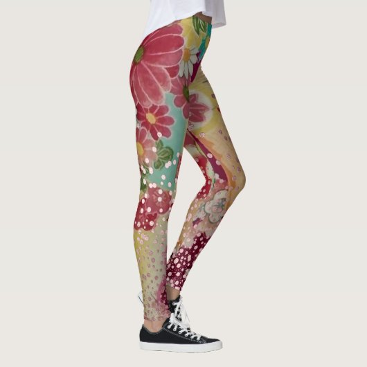 PixDezines Kimono/Peonies/Cherry Blossom Leggings (Rechts)