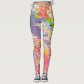 PixDezines Kimono/Pioenen/Kersenbloesems Leggings (Voorkant)