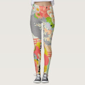 PixDezines Kimono/Pioenen/Kersenbloesems Leggings (Voorkant)