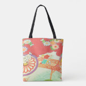 PixDezines  Kimono Print/Peonies/Sakura Tote Bag (Achterkant)