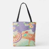 PixDezines Kimono Print/Peonies/Sakura Tote Bag (Achterkant)