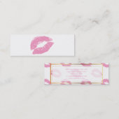 PixDezines kiss poeder roze lippen Mini Visitekaartje (Voorkant / Achterkant)