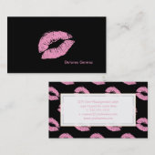 PixDezines kiss poeder roze lippen Visitekaartje (Voorkant / Achterkant)