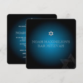 PixDezines klassiek mitzvah/blauwgroen/blauw/zilve Kaart (Voorkant / Achterkant)
