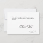 PixDezines Klassieke Monogram Dankkaartenset, Plat Bedankkaart (Achterkant)