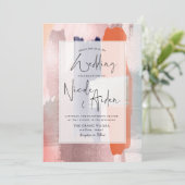 PixDezines Kleur Blok Navy, Roos Goud Blush Kaart (Staand voorkant)