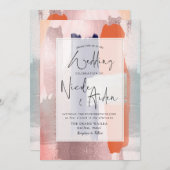 PixDezines Kleur Blok Navy, Roos Goud Blush Kaart (Voorkant / Achterkant)