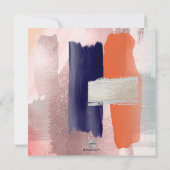 PixDezines Kleurblok moderne kunst koraalroze navy Kaart (Achterkant)