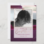 PixDezines Kleurenblok Faux Zilveren Bar Mitzvah Kaart (Voorkant)