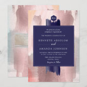 PixDezines Kleurenblok Navy Roos Gold Silver Kaart (Voorkant / Achterkant)