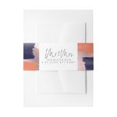 PixDezines Kleurenblok Navy+Roos Gold Uitnodigingen Wikkel (Voorkant Voorbeeld)