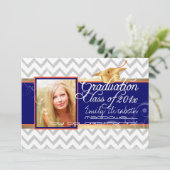 PixDezines kleurige kleuren/witte chevron/afstuder Kaart (Staand voorkant)