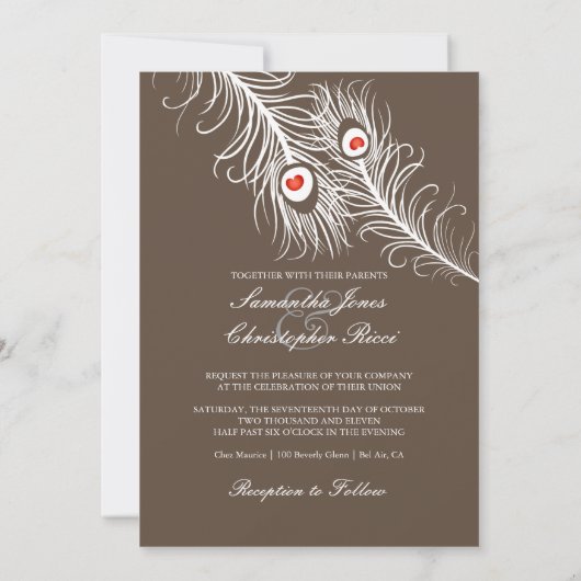 PixDezines kleurige kleuren, witte pauw Kaart (Achterkant)