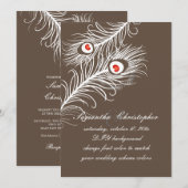 PixDezines kleurige kleuren, witte pauw Kaart (Voorkant / Achterkant)