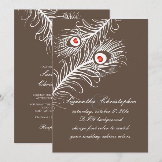 PixDezines kleurige kleuren, witte pauw Kaart (Voorkant / Achterkant)