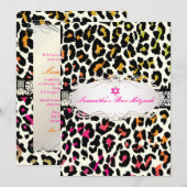 PixDezines kleurige luipaard afdruk/bat mitzvah Kaart (Voorkant / Achterkant)