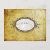 PixDezines  kobalt bl swirls+faux perkament Aankondigingskaart (Achterkant)