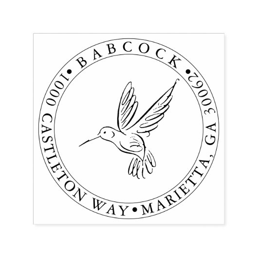PixDezines kolibrie, kalligrafie Zelfinkt St Zelfinktende Stempel (Design)