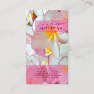 PixDezines KONA PINK PLUMERIAS Visitekaartje