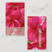 PixDezines KONA PINK PLUMERIAS Visitekaartje (Voorkant / Achterkant)