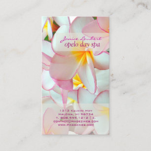 PixDezines KONA PINK PLUMERIAS Visitekaartje