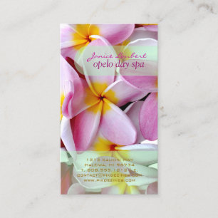 PixDezines KONA ROZE PLUMERIAS Visitekaartje