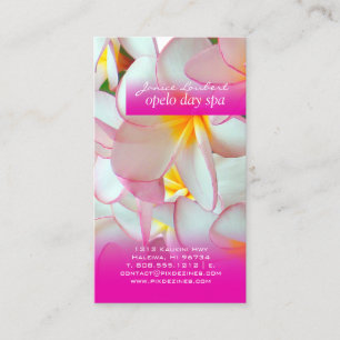 PixDezines KONA ROZE PLUMERIAS Visitekaartje