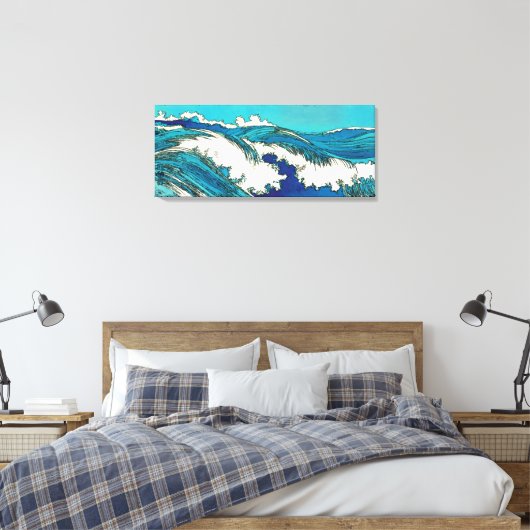 PixDezines konen uehara oceaangolven, 上 原 Canvas Afdruk (Insitu (Slaapkamer))
