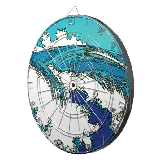 PixDezines konen uehara oceaangolven, 上 原 Dartbord (Voorkant Rechts)