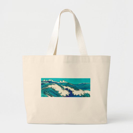 PixDezines konen uehara oceaangolven, 上 原 Grote Tote Bag (Voorkant)