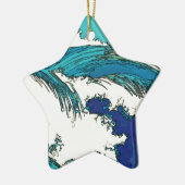 PixDezines konen uehara oceaangolven, 上 原 Keramisch Ornament (Links)