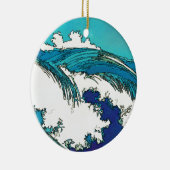 PixDezines konen uehara oceaangolven, 上 原 Keramisch Ornament (Rechts)