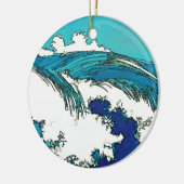 PixDezines konen uehara oceaangolven, 上 原 Keramisch Ornament (Links)