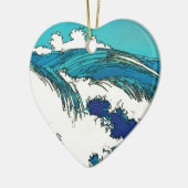 PixDezines konen uehara oceaangolven, 上 原 Keramisch Ornament (Links)