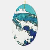 PixDezines konen uehara oceaangolven, 上 原 Keramisch Ornament (Links)