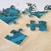 PixDezines konen uehara oceaangolven, 上 原 Legpuzzel (Zijkant)