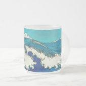 PixDezines konen uehara oceaangolven, 上 原 Matglas Koffiemok (Voorkant rechts)