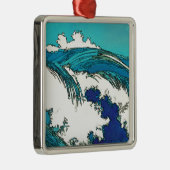 PixDezines konen uehara oceaangolven, 上 原 Metalen Ornament (Rechts)