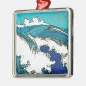 PixDezines konen uehara oceaangolven, 上 原 Metalen Ornament (Links)