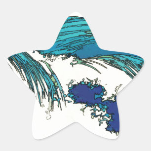 PixDezines konen uehara oceaangolven, 上 原 Ster Sticker